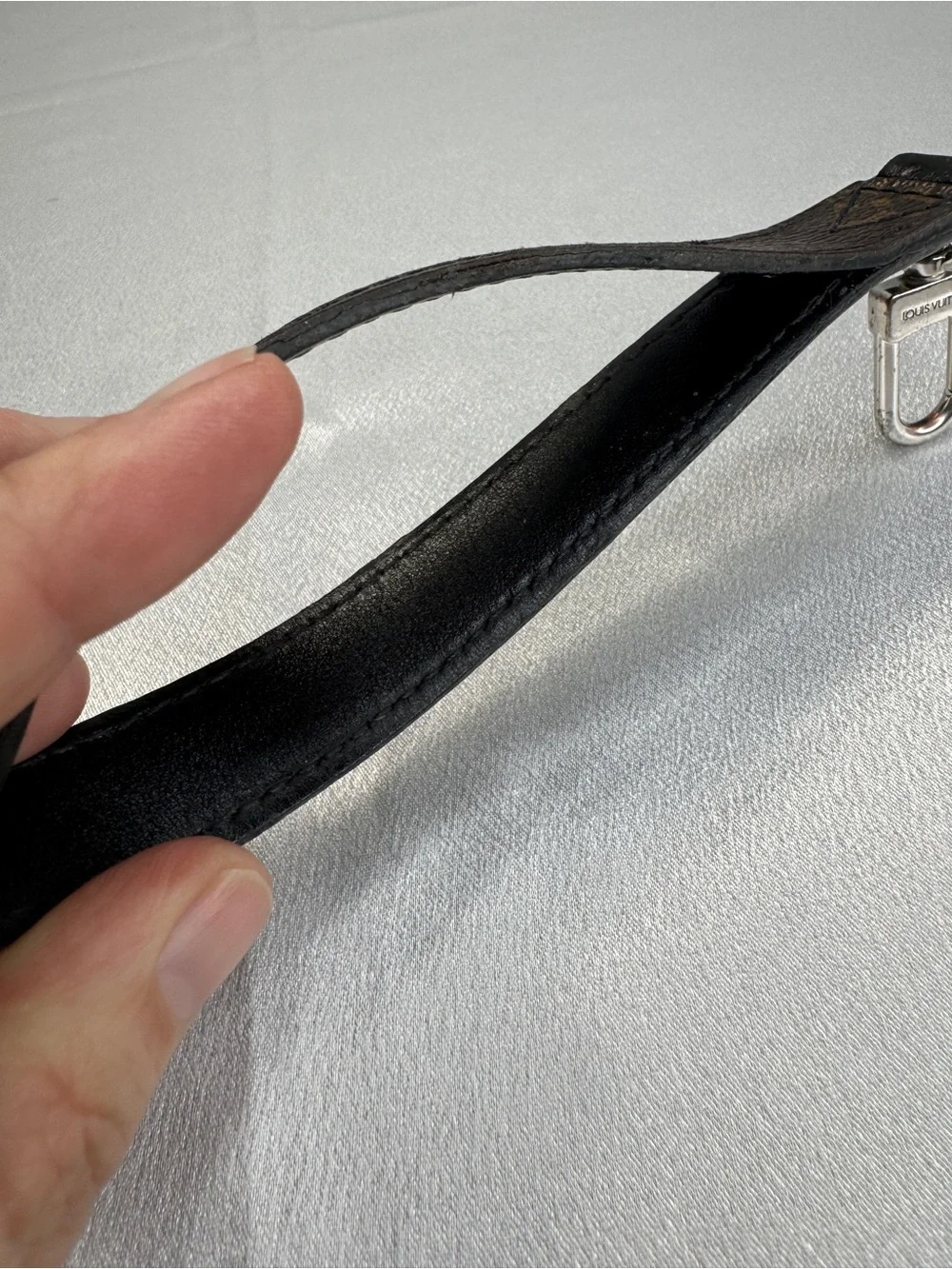 Louis Vuitton LV Brown Monogram Key Strap with Silver Hardware Unisex